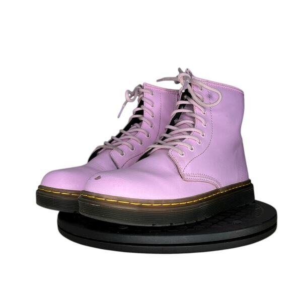 Dr. Martens Zavala J Combat Side Zip Boots Size 5 Leather Pale Pink Womens - Picture 2 of 6